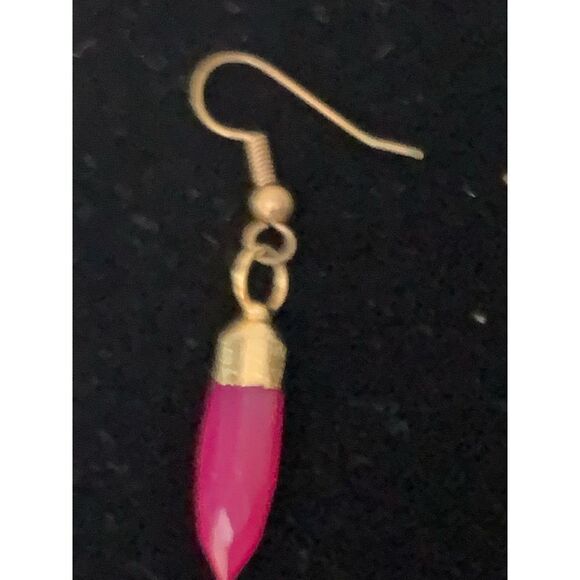 Pink Stone Hook Back Earrings‎ - Picture 10 of 12